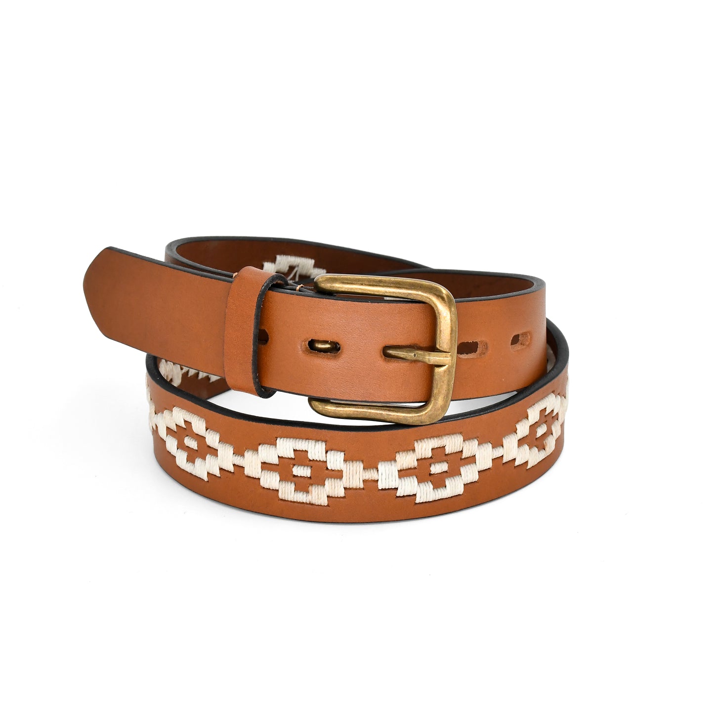 Embroidered Leather Belt